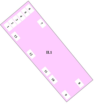 Pompeii Regio II(2) Insula 1. Plan of entrances 1 to 13